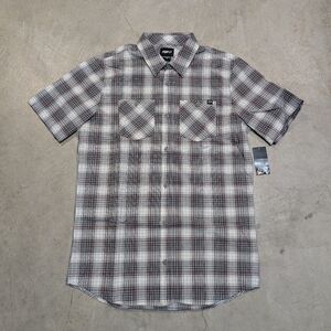 Fox Men's Plaid Short Sleeve Shirt - Black, White, and Red